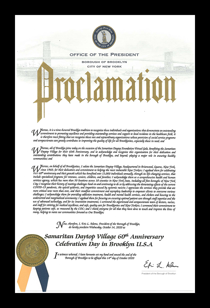 Eric Adams proclamation