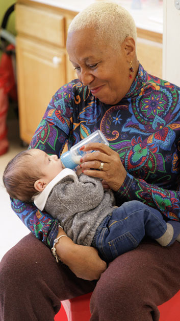 woman with baby